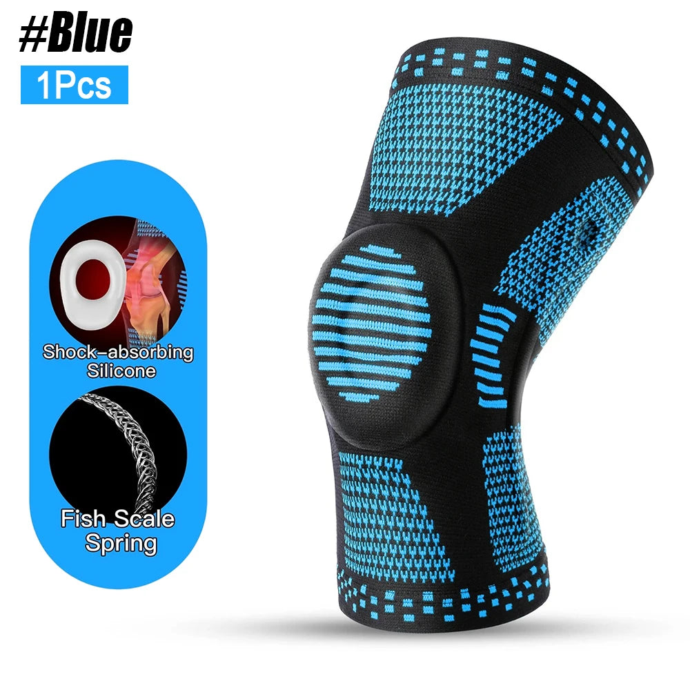Spring-Stabilized Silicone Knee Brace