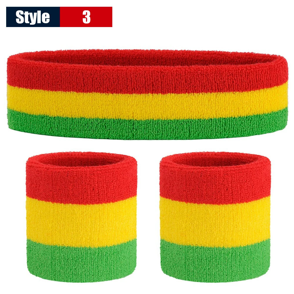 Retro Sports Headband & Wristband Set (3-Piece)