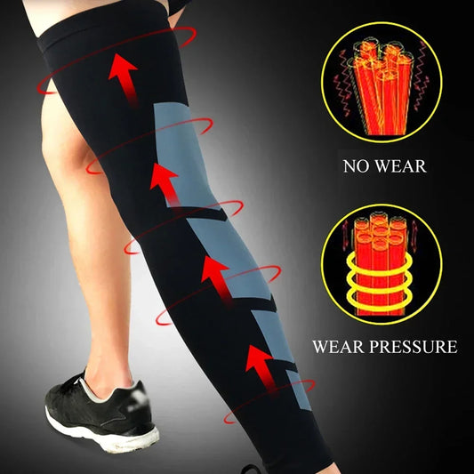 Full-Length Shin & Knee Compression Sleeves (Pair)