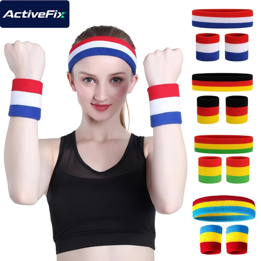 Retro Sports Headband & Wristband Set (3-Piece)