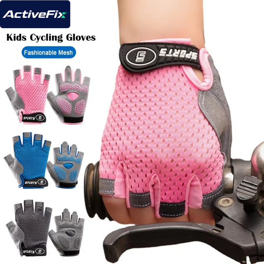 Kids Non-Slip Half-Finger Sports Gloves (Pair)