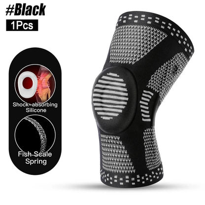 Spring-Stabilized Silicone Knee Brace