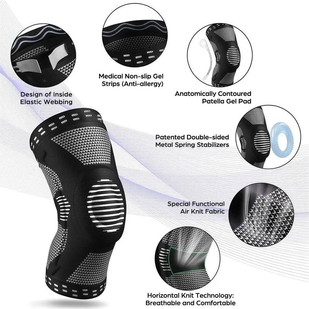 Spring-Stabilized Silicone Knee Brace