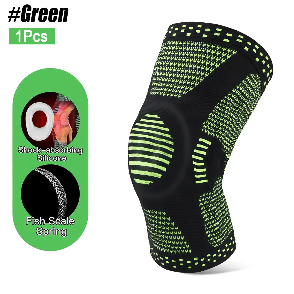 Spring-Stabilized Silicone Knee Brace