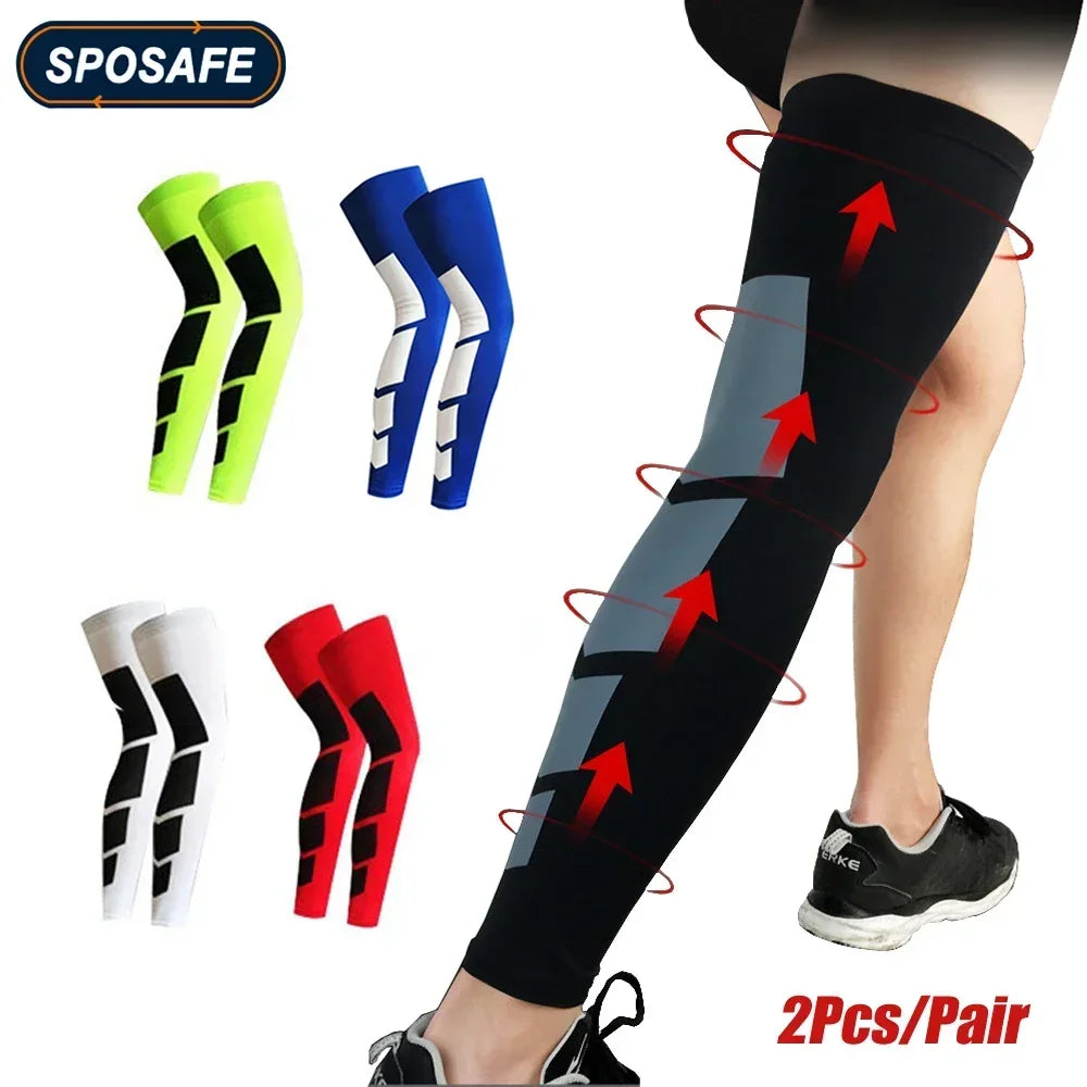 Full-Length Shin & Knee Compression Sleeves (Pair)