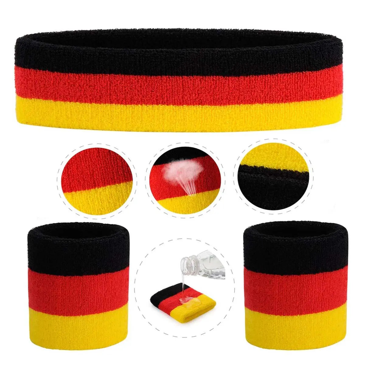 Retro Sports Headband & Wristband Set (3-Piece)