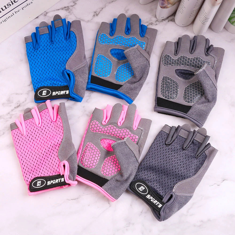 Kids Non-Slip Half-Finger Sports Gloves (Pair)