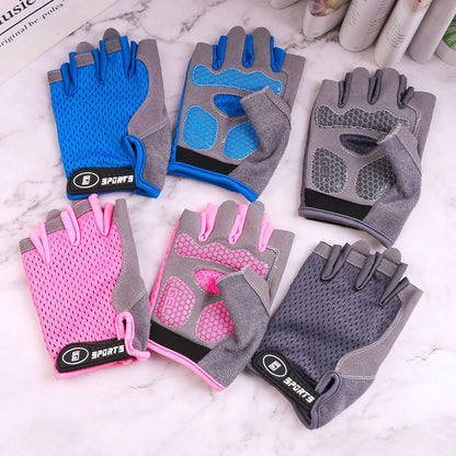 Kids Non-Slip Half-Finger Sports Gloves (Pair)