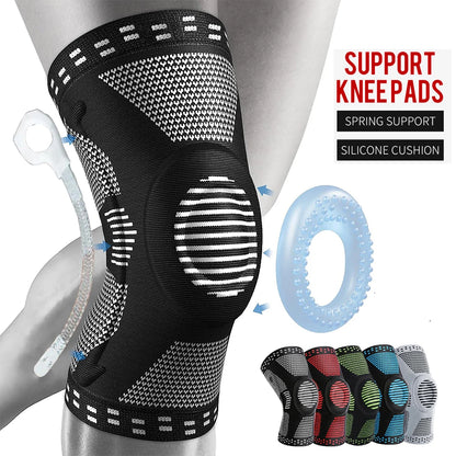 Spring-Stabilized Silicone Knee Brace