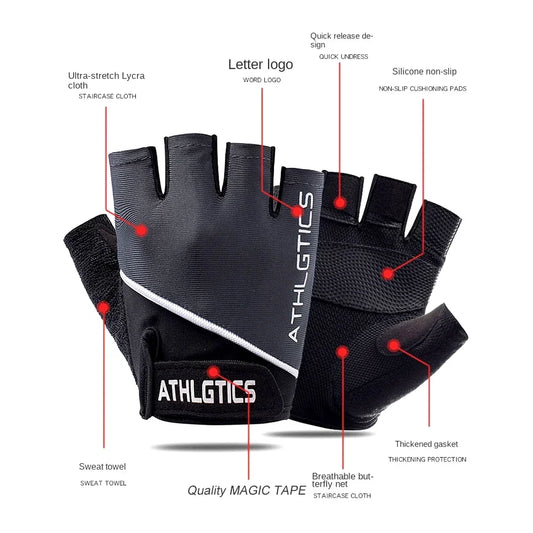 Breathable Fingerless Workout & Cycling Gloves (Pair)