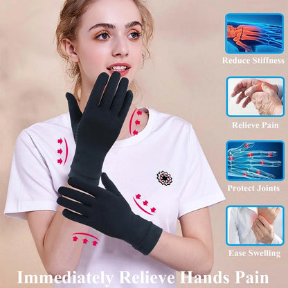 Copper-Infused Full Finger Arthritis Gloves (Pair)