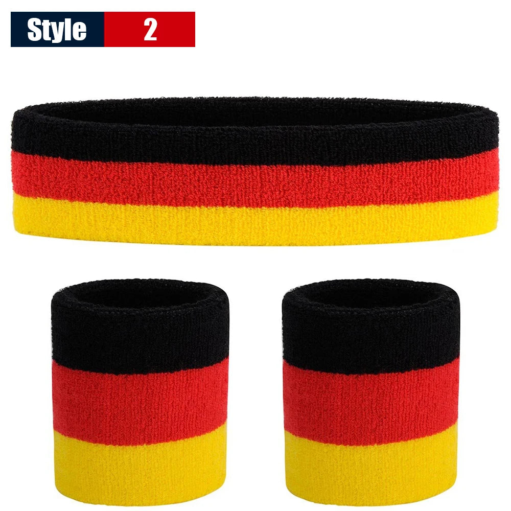 Retro Sports Headband & Wristband Set (3-Piece)