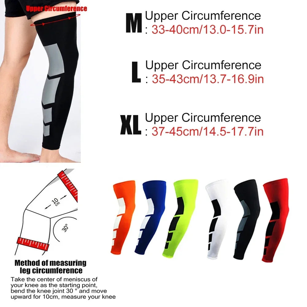 Full-Length Shin & Knee Compression Sleeves (Pair)