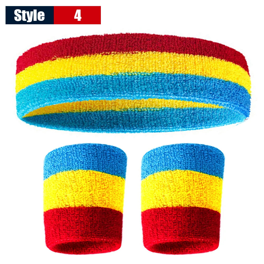 Retro Sports Headband & Wristband Set (3-Piece)