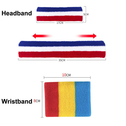 Retro Sports Headband & Wristband Set (3-Piece)