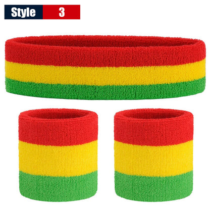 Retro Sports Headband & Wristband Set (3-Piece)