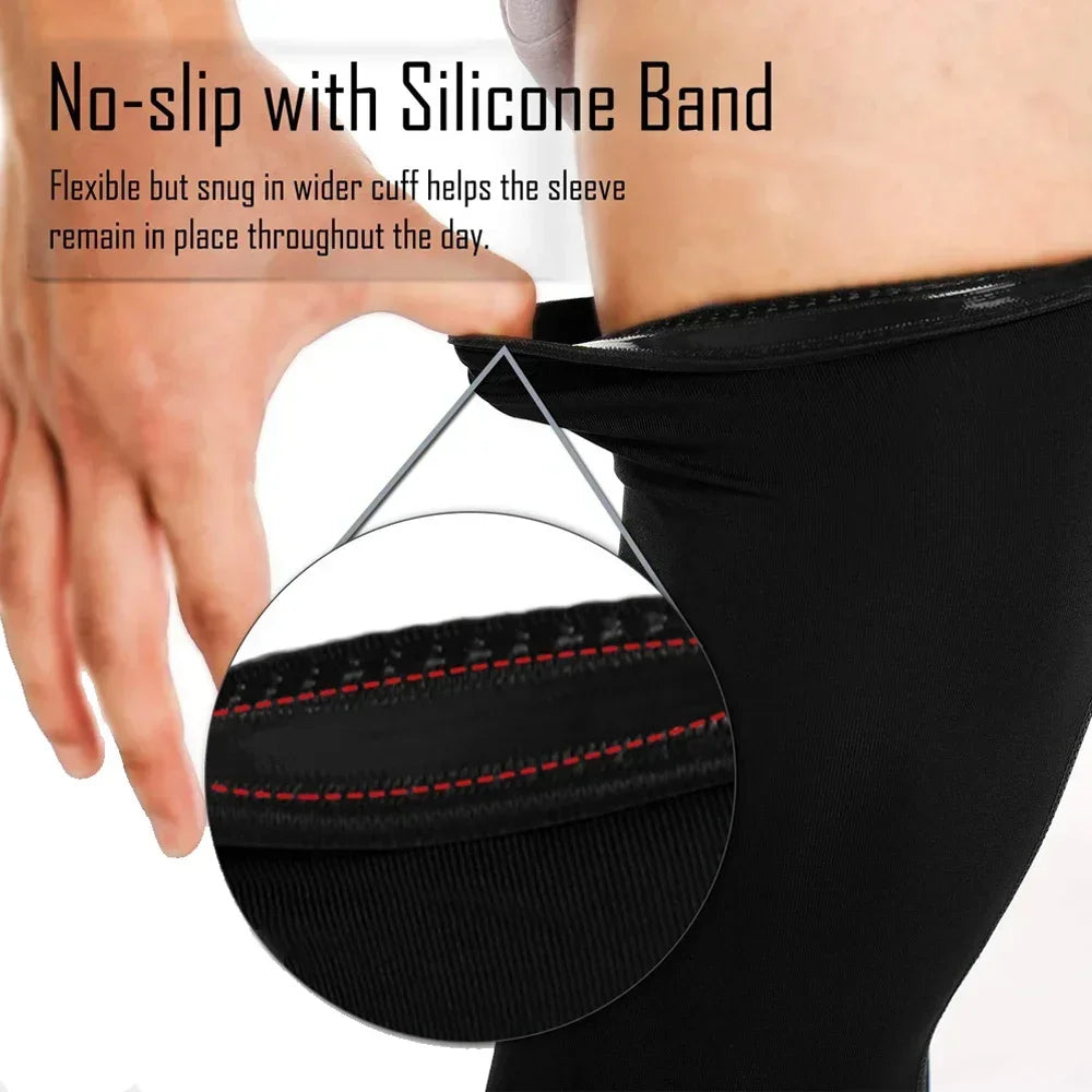 Full-Length Shin & Knee Compression Sleeves (Pair)