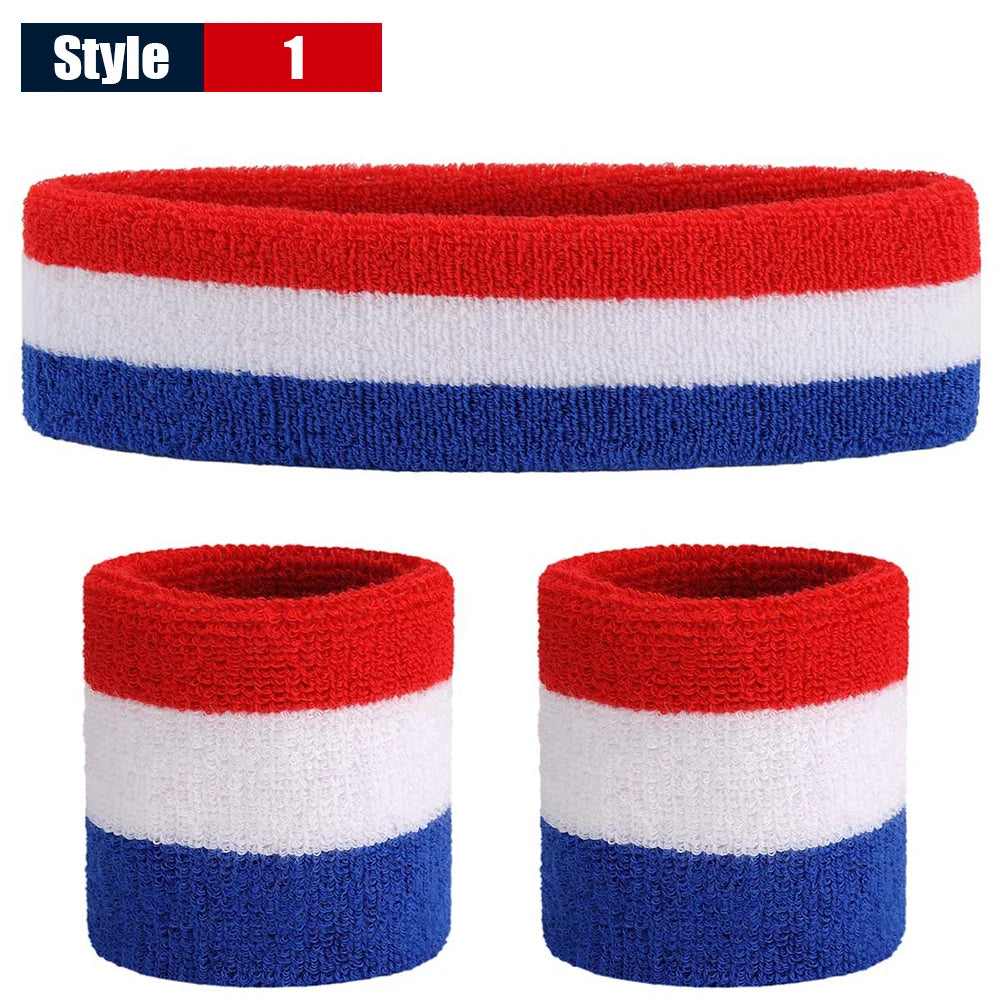 Retro Sports Headband & Wristband Set (3-Piece)