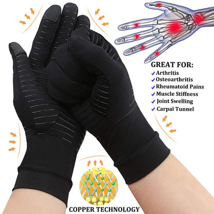 Copper-Infused Full Finger Arthritis Gloves (Pair)